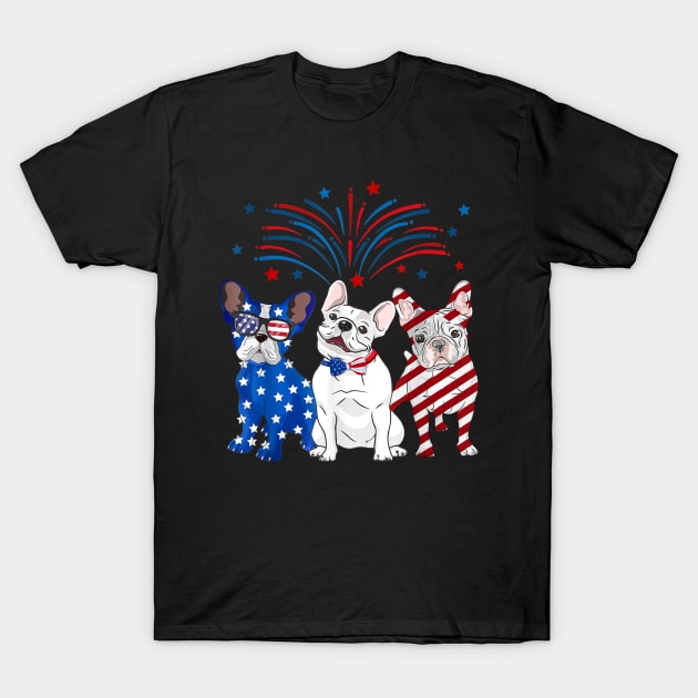 French Bulldog American Flag 4th Of July T-Shirt by Xamgi